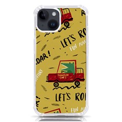 Childish-seamless-pattern-with-dino-driver Iphone 14 Tpu Uv Print Case by Vaneshart