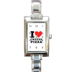 I Love Cheese Pizza Rectangle Italian Charm Watch by ilovewhateva