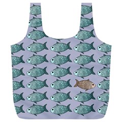 Fishes Pattern Background Theme Art Full Print Recycle Bag (xl) by Vaneshop