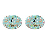 Chihuahua Bubble Kawaii Boba Tea Cute Dog Cufflinks (Oval) Front(Pair)