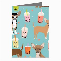 Chihuahua Bubble Kawaii Boba Tea Cute Dog Greeting Cards (pkg Of 8) by Wav3s