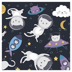 Space Cat Illustration Pattern Astronaut Lightweight Scarf  by Wav3s