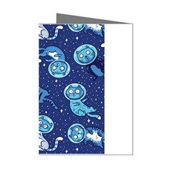 Cat Spacesuit Space Suit Astronaut Pattern Mini Greeting Cards (pkg Of 8) by Wav3s