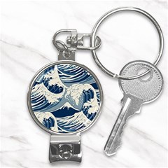 Japanese Wave Pattern Nail Clippers Key Chain by Wav3s