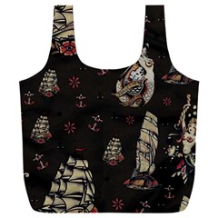 Vintage Tattoos Nautical Full Print Recycle Bag (xxxl) by Vaneshop