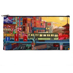 The City Style Bus Fantasy Architecture Art Pencil Case by Grandong