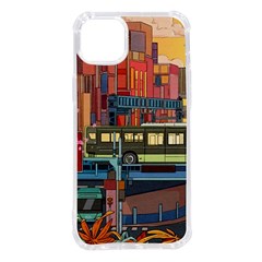 The City Style Bus Fantasy Architecture Art Iphone 14 Plus Tpu Uv Print Case