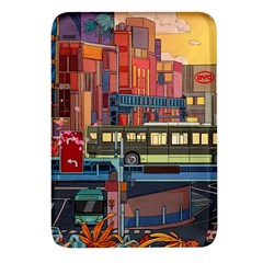 The City Style Bus Fantasy Architecture Art Rectangular Glass Fridge Magnet (4 Pack) by Grandong