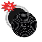 Psychedelic Art Freedom Is A State Of Mind Trippy Quotes 2.25  Magnets (100 pack)  Front