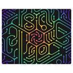 Circuit Hexagonal Geometric Pattern Background Pattern Premium Plush Fleece Blanket (Medium) 60 x50  Blanket Front