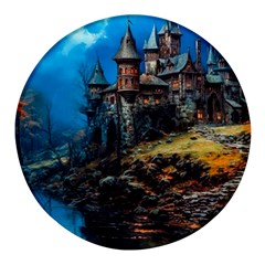 Castle Fantasy Round Glass Fridge Magnet (4 Pack) by Ndabl3x