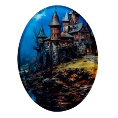 Castle Fantasy Oval Glass Fridge Magnet (4 Pack) by Ndabl3x