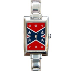 Rebel Flag  Rectangle Italian Charm Watch by Jen1cherryboot88