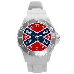 Rebel Flag  Round Plastic Sport Watch (l) by Jen1cherryboot88