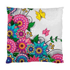 Flowers Pattern Vector Art Standard Cushion Case (two Sides)