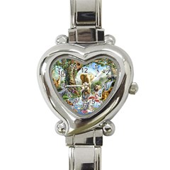 Beautiful Jungle Animals Heart Italian Charm Watch by Ravend