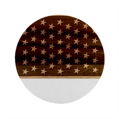 Usa Independence Day July Background Marble Wood Coaster (round) by Vaneshop