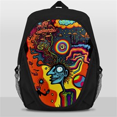 Hippie Rainbow Psychedelic Colorful Backpack Bag by uniart180623