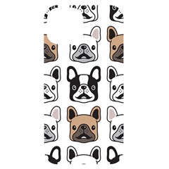 Dog-french-bulldog-seamless-pattern-face-head Iphone 14 Black Uv Print Case by uniart180623