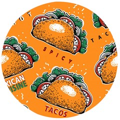 Seamless-pattern-with-taco Wooden Bottle Opener (round)