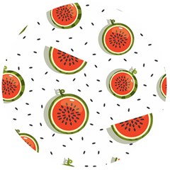 Seamless-background-pattern-with-watermelon-slices Wooden Bottle Opener (round)