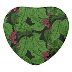 Seamless-pattern-with-hand-drawn-guelder-rose-branches Heart Glass Fridge Magnet (4 Pack)