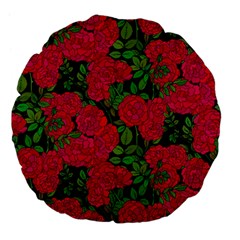 Seamless-pattern-with-colorful-bush-roses Large 18  Premium Flano Round Cushions by uniart180623