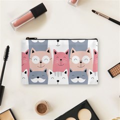 Cute Seamless Pattern With Cats Cosmetic Bag (small) by uniart180623