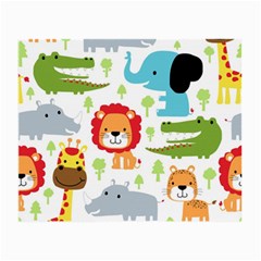 Seamless-pattern-vector-with-animals-cartoon Small Glasses Cloth by uniart180623