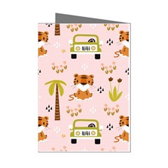 Cute-tiger-car-safari-seamless-pattern Mini Greeting Cards (pkg Of 8) by uniart180623