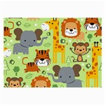 Seamless-pattern-vector-with-animals-wildlife-cartoon Large Glasses Cloth Front