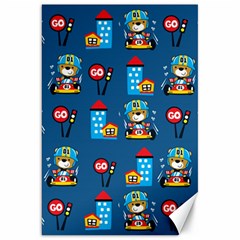 Racing-car-printing-set-cartoon-vector-pattern Canvas 20  X 30  by uniart180623