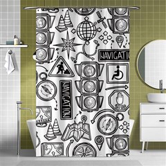 Navigation-seamless-pattern Shower Curtain 48  X 72  (small)  by uniart180623