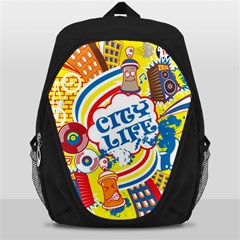 Colorful-city-life-horizontal-seamless-pattern-urban-city Backpack Bag by uniart180623