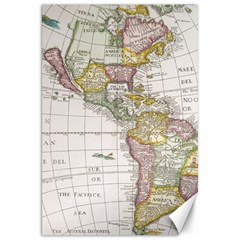 Vintage Map Of The Americas Canvas 20  X 30  by uniart180623