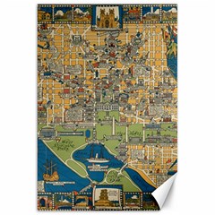 Vintatge Map Of Washington Dc Canvas 20  X 30  by uniart180623