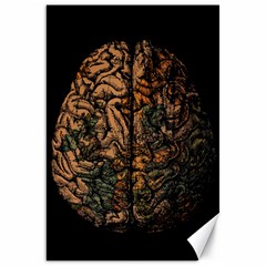 Always On My Mind Brain Map Vintage Canvas 20  X 30  by uniart180623