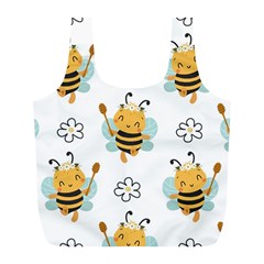 Art Bee Pattern Design Wallpaper Background Full Print Recycle Bag (l) by uniart180623