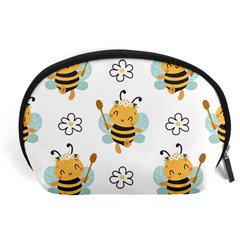 Art Bee Pattern Design Wallpaper Background Accessory Pouch (large) by uniart180623