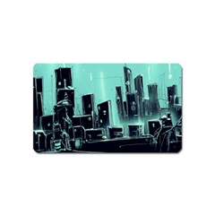 Buildings City Urban Destruction Background Magnet (name Card) by uniart180623