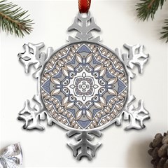 Flower Art Decorative Mandala Pattern Ornamental Metal Small Snowflake Ornament