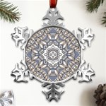 Flower Art Decorative Mandala Pattern Ornamental Metal Small Snowflake Ornament Front