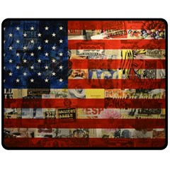 Usa Flag United States Two Sides Fleece Blanket (medium) by uniart180623