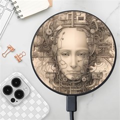 Cyborg Robot Future Drawing Poster Wireless Fast Charger(black) by Ravend