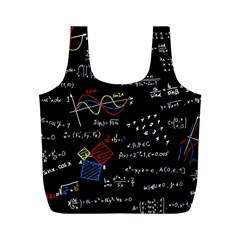 Black Background With Text Overlay Mathematics Formula Board Full Print Recycle Bag (m) by uniart180623