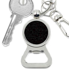 Black Background With Text Overlay Digital Art Mathematics Bottle Opener Key Chain by uniart180623