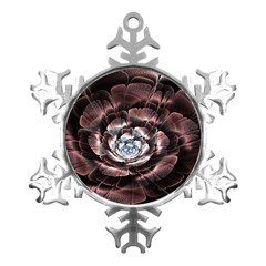 Flower Fractal Art Cool Petal Abstract Metal Small Snowflake Ornament