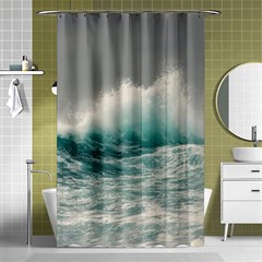 Big Storm Wave Shower Curtain 48  X 72  (small)  by uniart180623