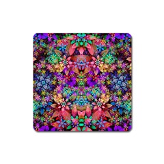 Flower Patterns Abstract Pattern Digital Art Square Magnet by uniart180623