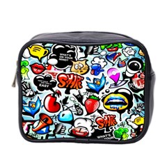 Graffiti Art Cartoon Comic Mini Toiletries Bag (two Sides) by uniart180623